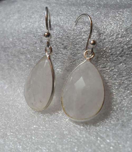 NATURAL MOONSTONE EARRINGS - STERLING SILVER