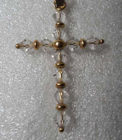 9K GOLD & SWAROVSKI CRYSTAL CROSS