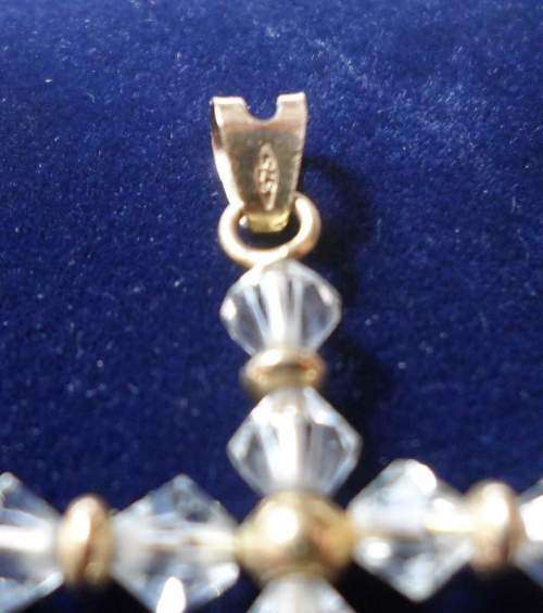 9K GOLD & SWAROVSKI CRYSTAL CROSS
