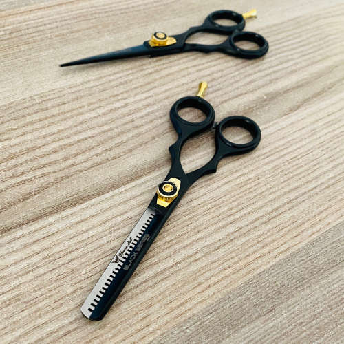 Pro Scissors Barber Hairdressing & Thinning Shears 5.5" Black Matte | LOCAL STOCK | Fast Delivery