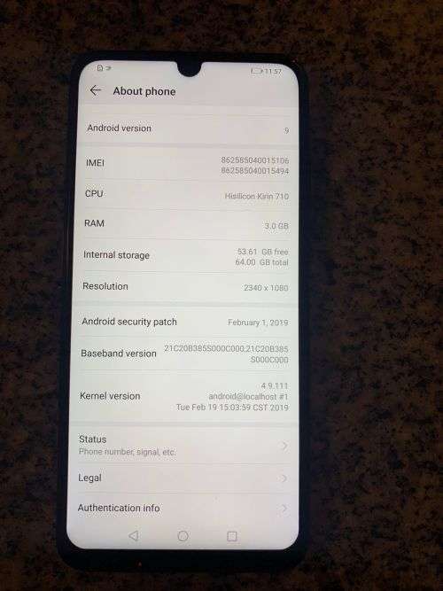 HUAWE P SMART 2019 DUAL SIM  64GB