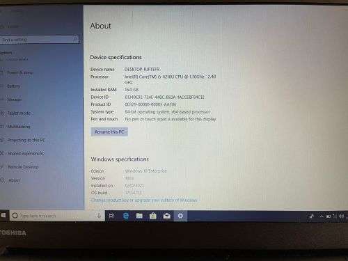 TOSHIBA TECRA C50-B133 CORE i5 16GB RAM 500GB