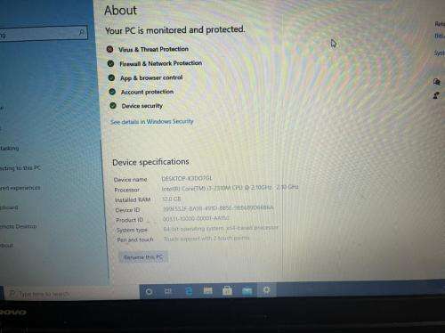 LENOVO E520 CORE I3 12GB RAM 170GB SSD