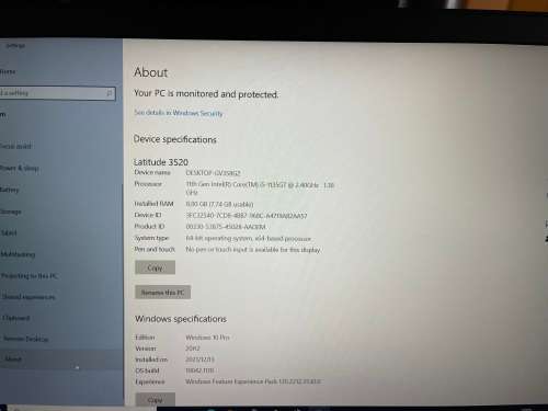 Dell Latitude 3520 : Intel Core i5 1135G7 | 8GB (1x8GB) DDR4 Memory | 256GB SSD 11th GEN NEW