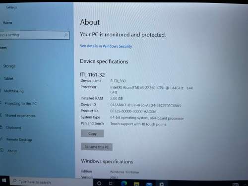 Galactic 11.6`  Flex_360 Notebook  and IPS HD Touch Screen Display ITL1161-32 Intel Atom New Sealed