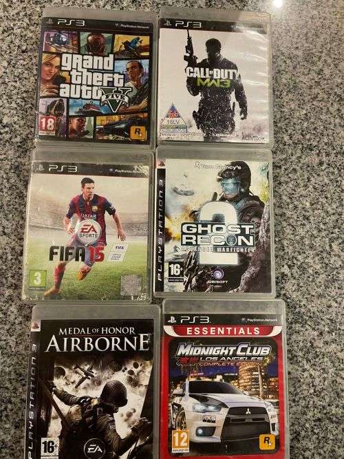 SONY PLAYSTATION 3 SLIM 12GB 1 CONTROLLER  and 6 GAMES