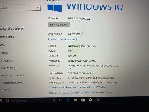 LENOVO THINKPAD L470 14`` CORE i5-7th Gen 7200U 8GB RAM 500GB