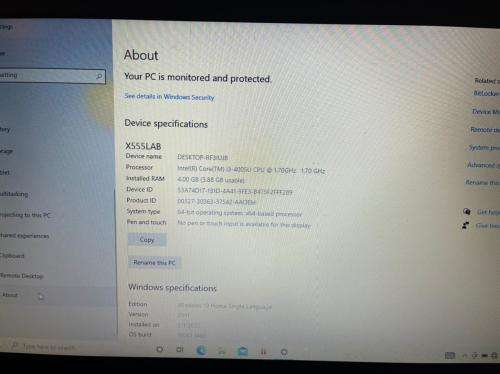 ASUS X554L CORE i3