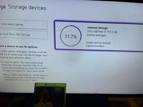 XBOX BOX ONE S 1TB 1681 WITH 2 CONTROLLERS and 4 GAMES