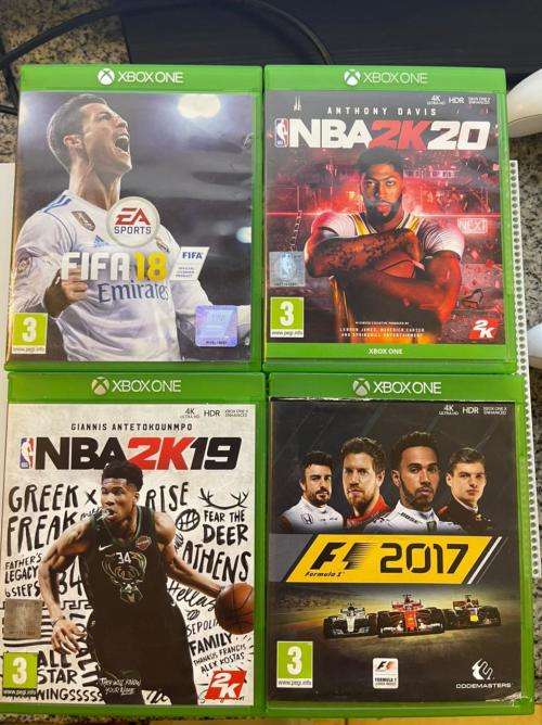 XBOX BOX ONE S 1TB 1681 WITH 2 CONTROLLERS and 4 GAMES