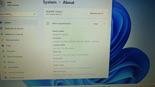 HP ProBook 640 G2, Intel i5-6200U 6th Gen @2.4GHz, 8Gb RAM, 256Gb Samsung M.2 SSD, Windows 11 Pro