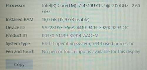 Lenovo 250-70, Intel i7-4510U@2GHz (2.6GHz Turbo),Nvidia 820M 2GB 16GB RAM, 256GB SSD WITH NEW BATT