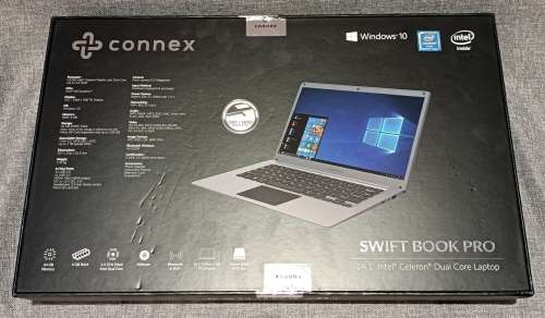 New in Box Connex SwiftBook Pro, Intel N3350 Celeron @2.4GHz Turbo, 4GB RAM, 64GB eMMC SSD