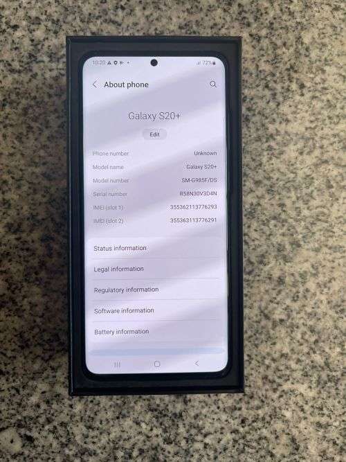 Samsung Galaxy S20 Plus 8GB RAM  128GB Dual Sim Mint Condition