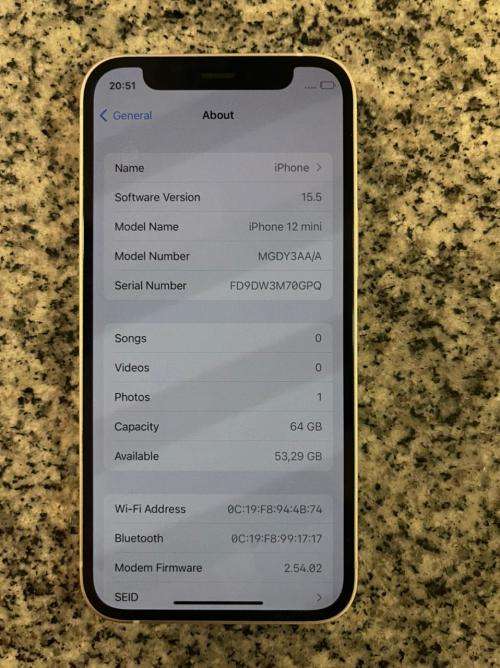 I PHONE 12 MINI 64GB  MINT CONDITION 98% BATT HEALTH