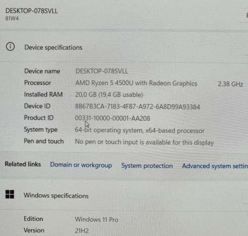Lenovo IdeaPad 3 15ARE05,AMD Ryzen 5 4500U,Turbo to 4GHz, 20GB RAM, 512GB m.2 SSD, 1Tb HDD, FHD