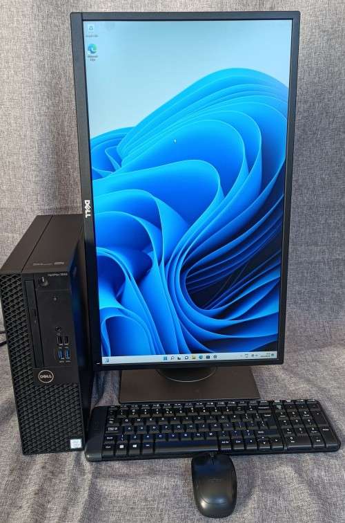 Ultimate Dell Bundle,OptiPlex 3050,7th Gen i5, AMD 5450 GPU, NVMe SSD,HDD,8GB RAM,24` HD Monitor etc