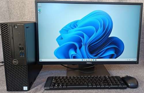 Ultimate Dell Bundle,OptiPlex 3050,7th Gen i5, AMD 5450 GPU, NVMe SSD,HDD,8GB RAM,24` HD Monitor etc