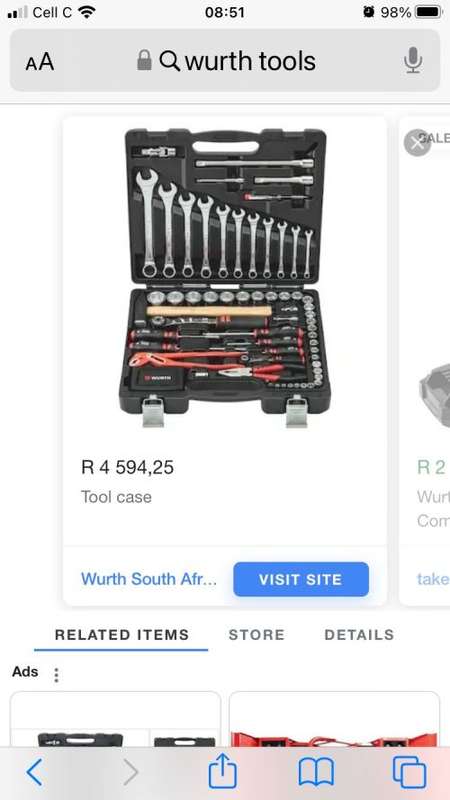 Wurth Universeller Werkzeugsatz tool case, 93 piece tools in black plastic case New Retail 4.5k