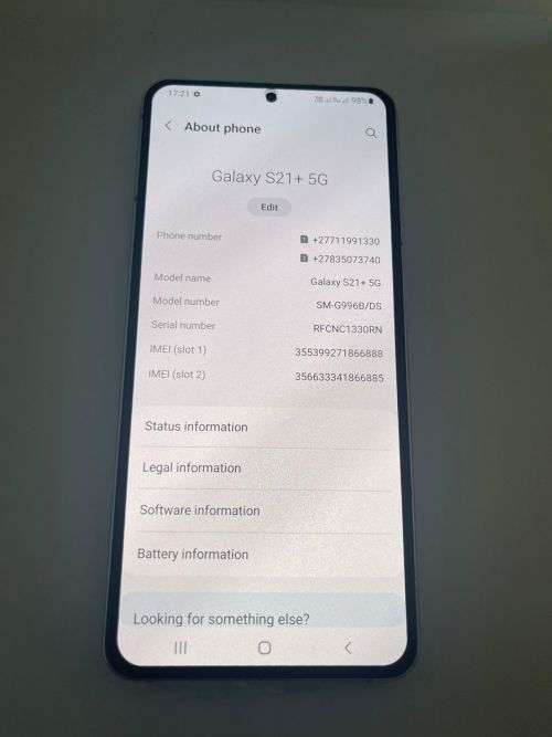 SAMSUNG S21 PLUS  5G DUAL SIM MINT CONDITION AS NEW 10/10 CONDITION IN BOX