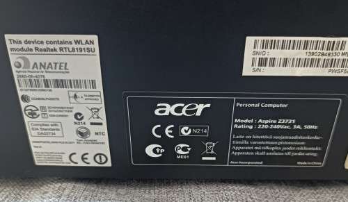 Acer Aspire Z3731 All-in-One PC, Pentium Dual Core E6700@3.2GHz, 8GB Ram, 256GB SSD,FHD TouchScreen