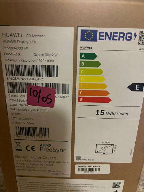 Huawei AD80HW 60.5 cm (23.8`) 1920 x 1080 pixels Full HD, AMD FreeSync support Mint Condition