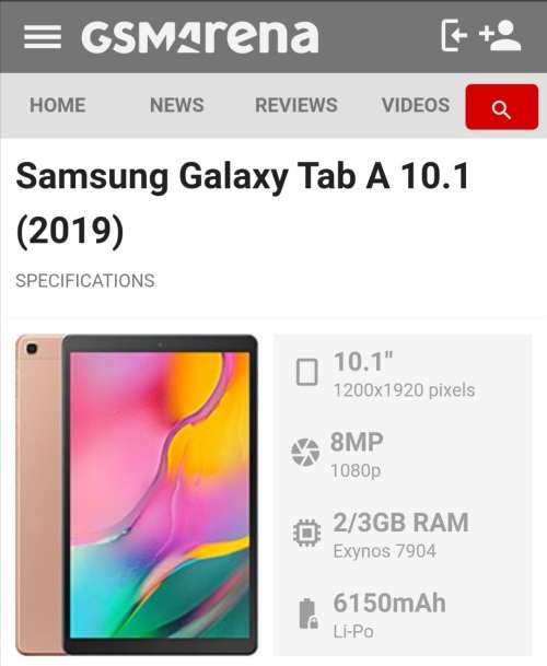 SAMSUNG TAB A 2019