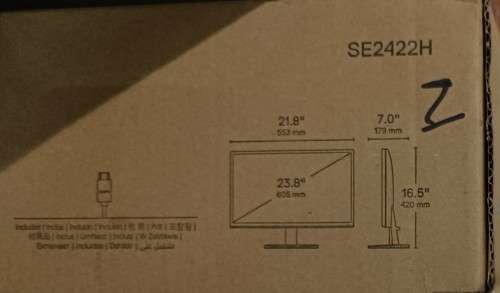 New in Box, Dell SE2422H 23.8-inch Full HD 8ms LCD Monitor - AMD FreeSynch support