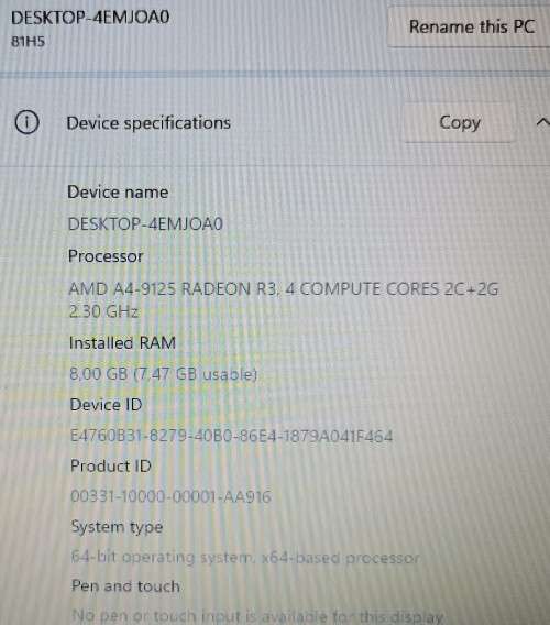 Lenovo IdeaPad S130-15AST, AMD A4-9125 Radeon R3, 8GB RAM, 500GB HDD, 15.6` HD Display, Windows 11