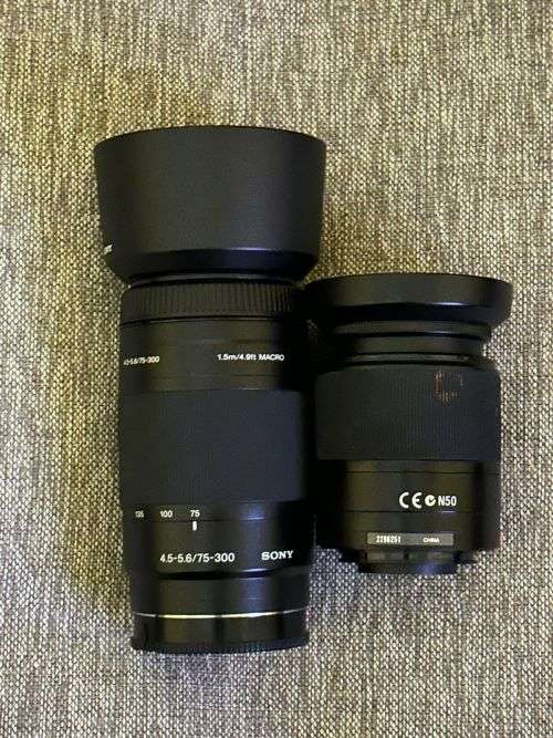 Sony Alpha A100 10.2MP Digital SLR Camera With 2 Lenses
