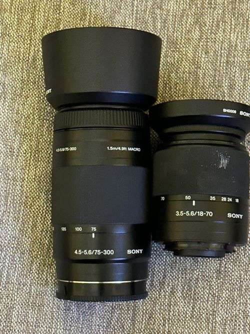 Sony Alpha A100 10.2MP Digital SLR Camera With 2 Lenses