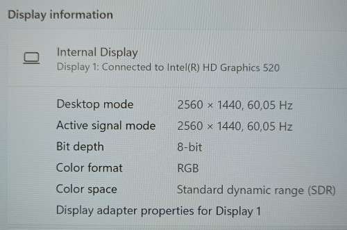 HP EliteBook 840G3, 14` WQHD (2560x1440), Intel i7-6500U@2.5GHz, 16GB RAM, 256GB SSD, 500GB HDD