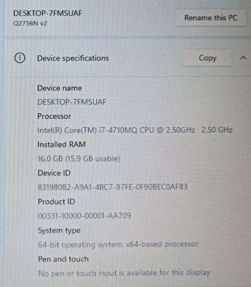 Gigabyte Q2756N,  17.3` FHD Display, Intel Core i7-4710MQ@2.5 GHz,16GB RAM, NVIDIA 840M, new battery