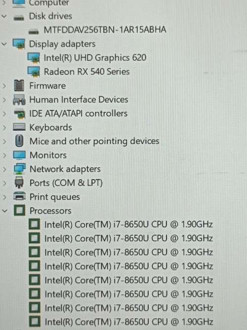HP EliteBook 840G5, AMD RX540 Graphics, 8th Gen i7-8650U, 16GB RAM, 256GB m.2 SSD, 14" FHD Display