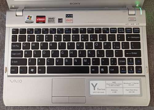 Sony VAIO Y Series 11.6-inch Notebook, AMD E-350 APU, 4GB RAM, 500GB HDD, Windows 10