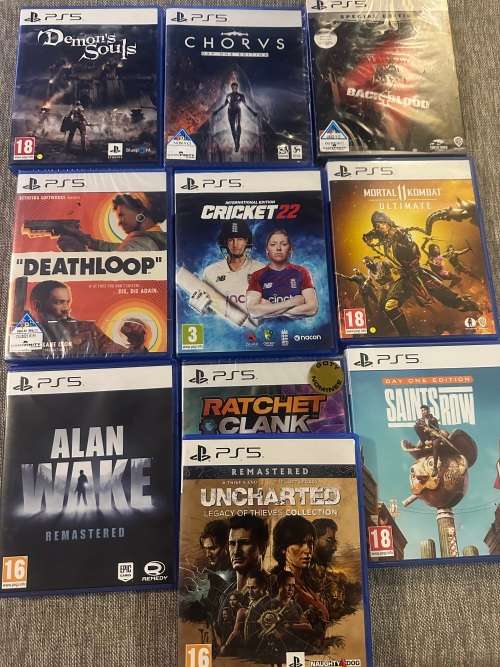 SONY PLAYSTATION 5 DISC VERSION  825GB MINT AS NEW WITH 10 NEW GAMES & 1 CONTROLLER