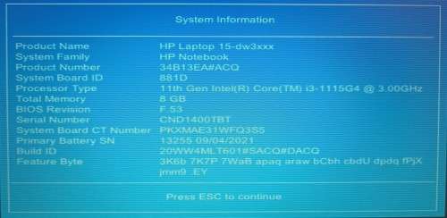 HP 15-dw3xxx, 11th Gen i3-1115G4@3GHz, 8GB RAM, 256GB m.2 NVMe SSD, 15.6` HD Display, Windows 11 Pro