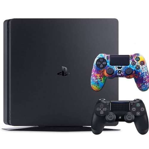 SONY PLAYSTATION 4 500GB SLIM 2 CONTROLLERS & 1 GAME