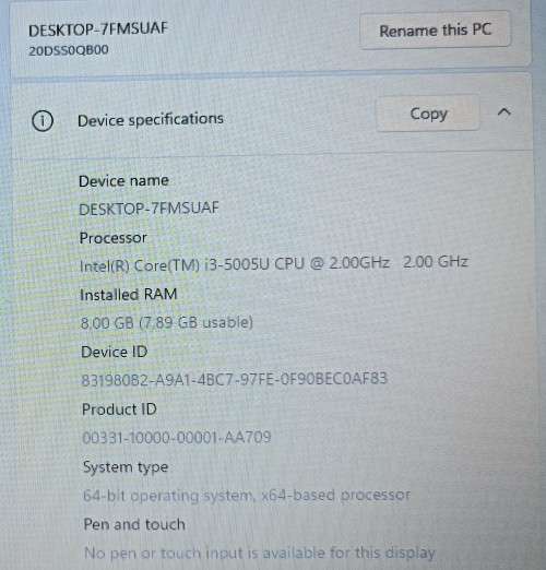Lenovo ThinkPad L450, 5th Gen i3-5005U@2GHz, 8GB RAM, 500GB HDD, 14` HD Display, Windows 11