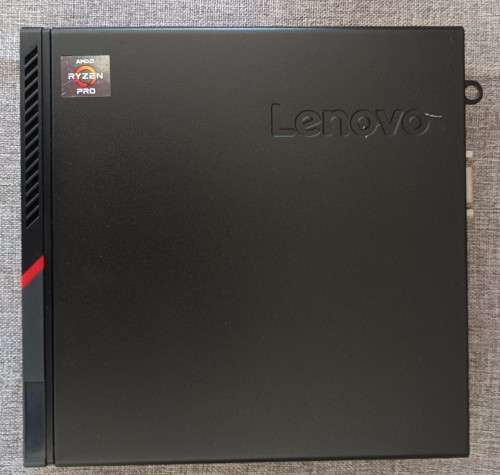 Lenovo ThinkCentre M715Q, AMD Ryzen 5 Pro 2400GE with Radeon Graphics, 256GB NVMe SSD, 8GB RAM