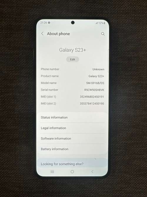 SAMSUNG S23 PLUS  8GB RAM 256GB DUAL SIM 10/10 CONDITION AS NEW