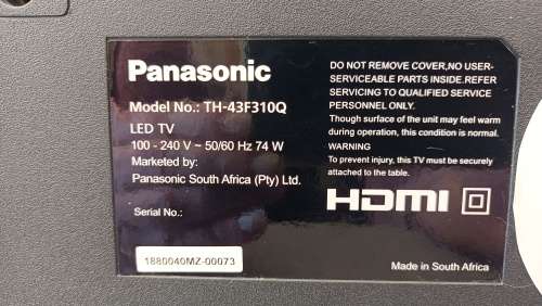 Panasonic 43`  TH-43F310Q FHD LED TV with remote