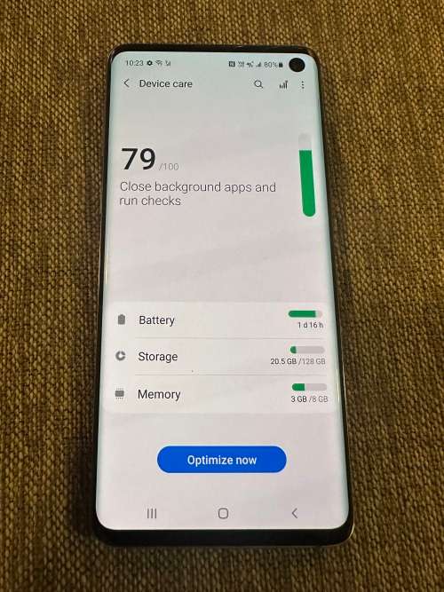 SAMSUNG S10 SINGLE SIM 8GB RAM 128 GB MEMORY MINT CONDITION