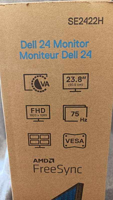 New in Box Dell 24` Monitor - SE2422H -1920x1080  23.8` Display, 75Hz Refresh Rate, AMD FreeSynch,
