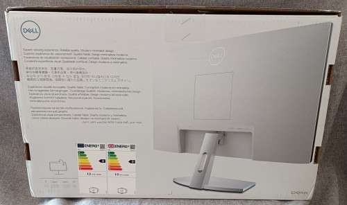 In original box, Dell 24` FHD S2421HN LED 75Hz AMD FreeSynch IPS Monitor - Silver