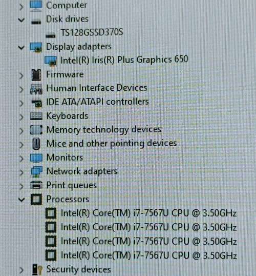 Intel NUC 7i7BNH, Intel i7-7567U@3.5GHz, 8GB RAM, 128GB Intel SSD