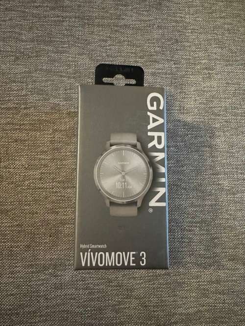 Garmin Vivomove 3 Sport Hybrid Smartwatch (Powder Grey/Silver) Mint As New