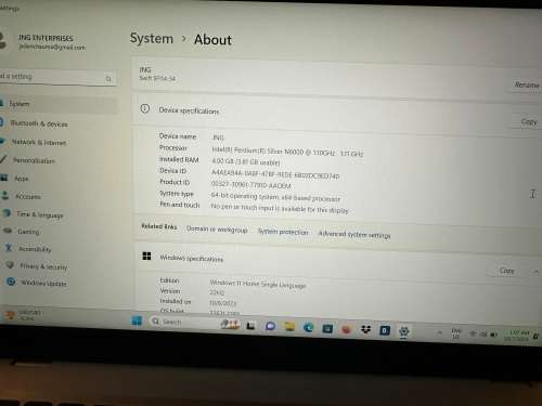 Acer Swift 1 N20H2 / SF114-34-P63H, 14 inch (Intel Pentium Silver 4GB RAM, 128GB SSD, Full HD Mint