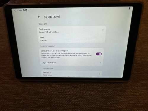 LENOVO TAB M8 4THNGEN  WIFI + LTE +CLEAR CASE MINT CONDITIOIN