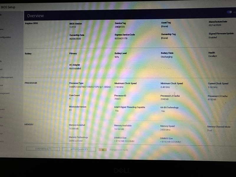 DELL INSPIRON 3593 CORE 17 10THGEN 16GB RAM 256GB SSD 1TB HDD